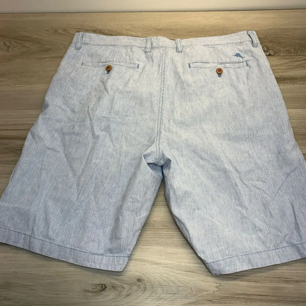 Tommy Bahama Shorts Adult 36 Blue Linen‎ Cotton Blend Mens